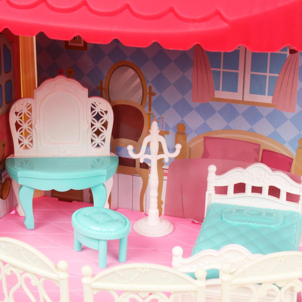 Дом для куклы с куклой мебелью коробка 556-5