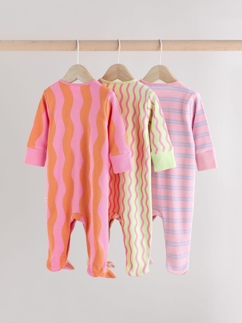 Комбинезон / Cлип для малышей Next E18-338, 3 шт., Розовый, Оранжевый, Светло-желтый