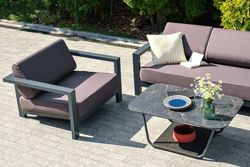 "Гранада" лаунж-зона из алюминия со столиком из HPL