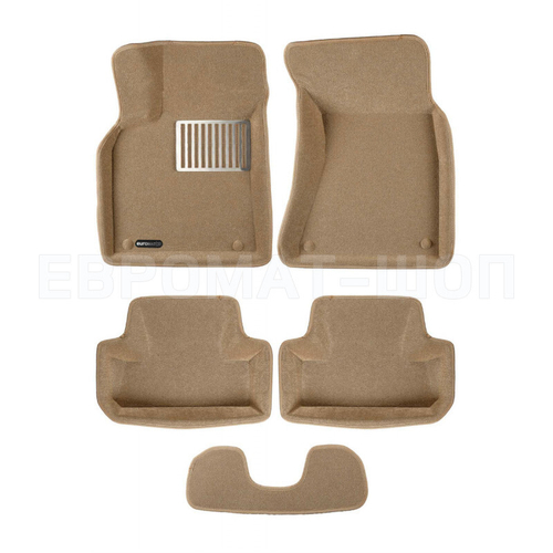 Коврики салона для AUDI Q5 (2008-2016) Euromat 3D Lux бежевые. Арт. EM3D-001104T