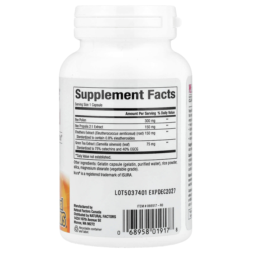 Natural Factors, RegenerLife®, BeePowerful, 90 капсул