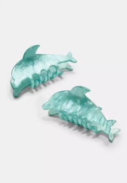 STRADIVARIUS Набор из двух заколок для волос, небесно-голубой