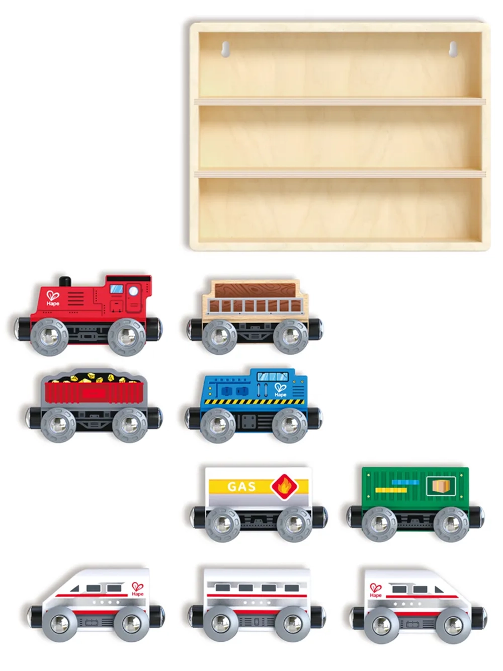 Набор поездов с системой для хранения 10 элементов