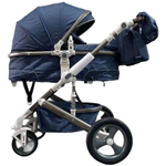 Детская коляска-трансформер 3 в 1 Luxmom 518 с автолюлькой, синий цвет