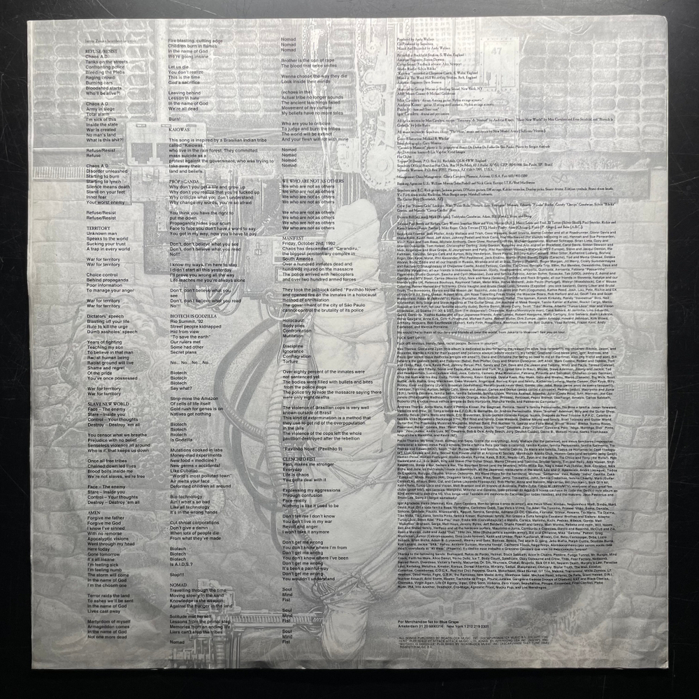 Sepultura ‎– Chaos A.D. (Голландия 1993г.)