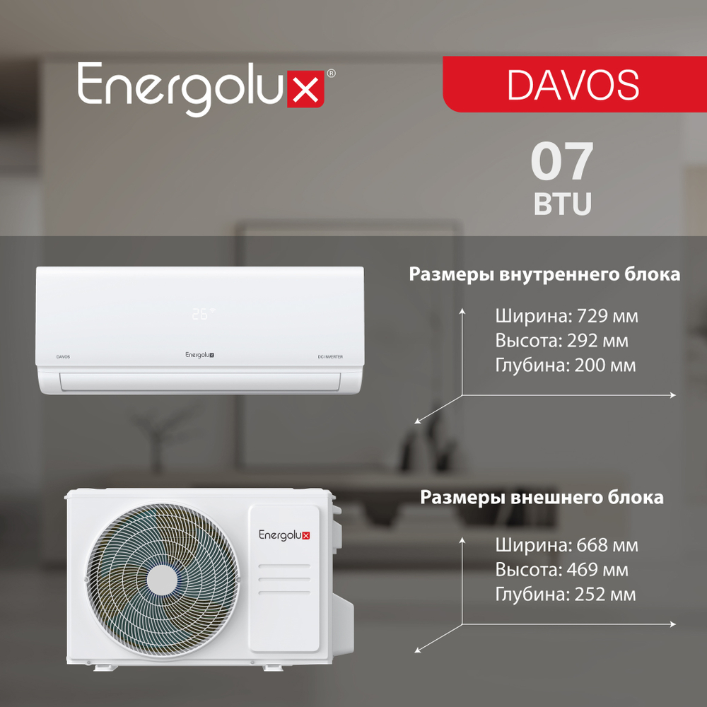 Инверторный кондиционер Energolux DAVOS SAS07R1-AI/SAU07R1-AI