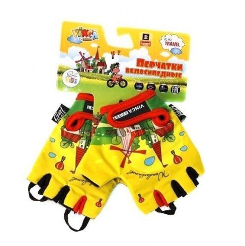 VG 942 travel (3), Перчатки велосипедные детские, Travel, гелевые вставки, цвет желтый, размер 3XS
