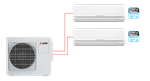 Комплект Mitsubishi Electric MSZ-HR25VF + MSZ-HR25VF /  MXZ-2HA40VF MULTI