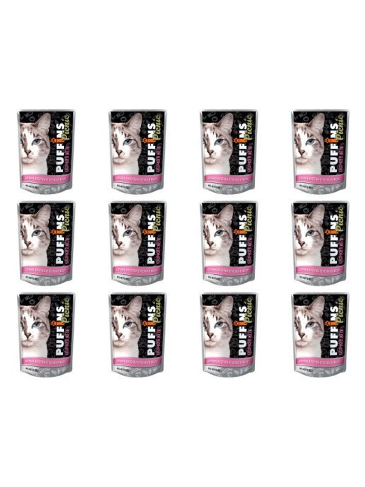Puffins Picnic Влажный корм для кошек, ягненок в желе, 26 шт x 85 г