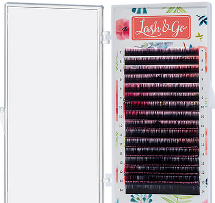 Розовые Омбре ресницы Lash&Go MIX - 16 линий