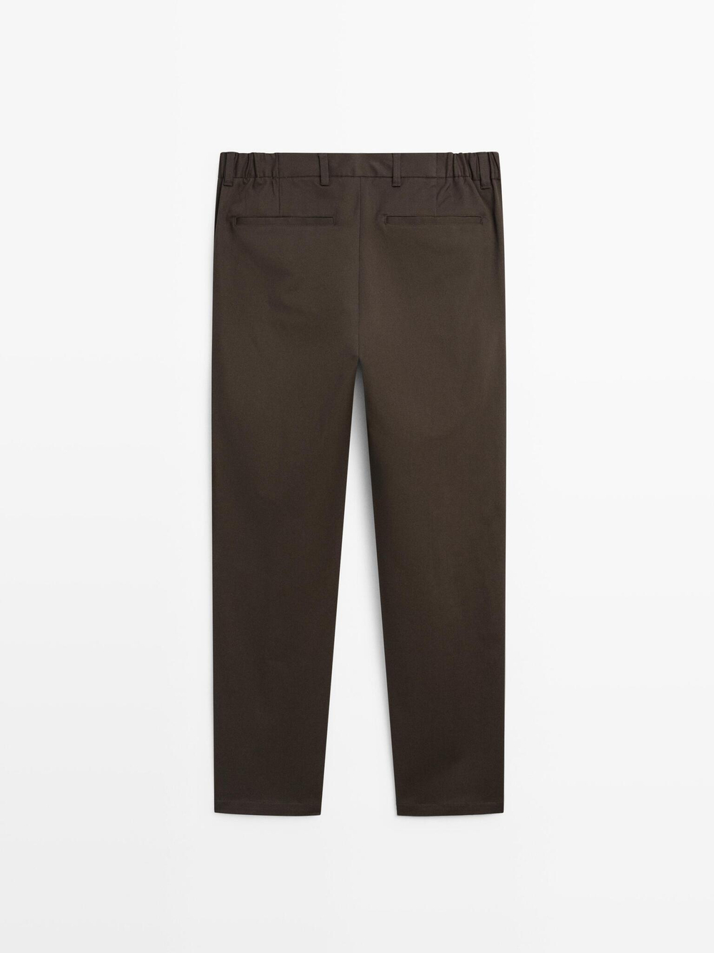 Massimo Dutti Зауженные брюки из хлопковой смеси, коричневый