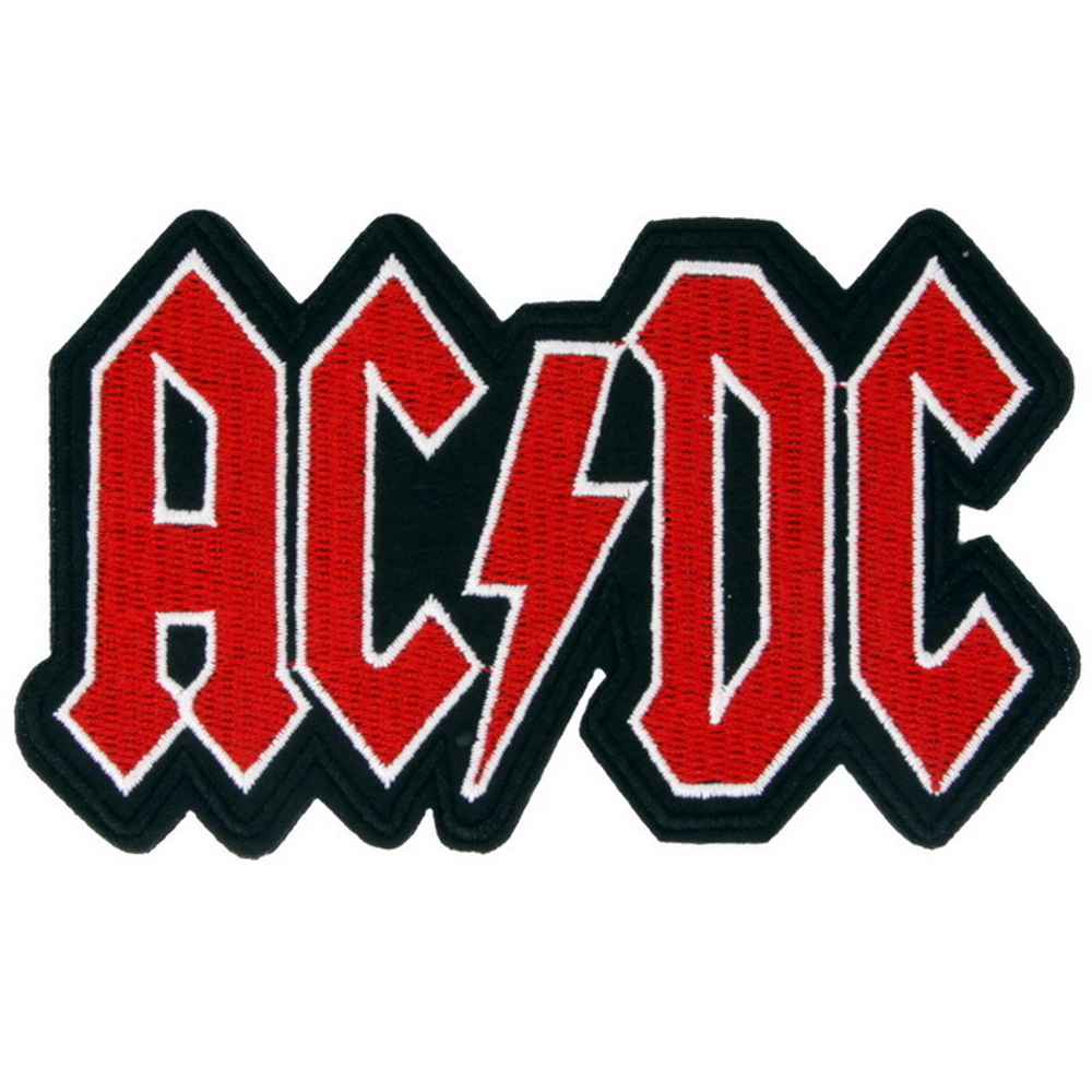 Нашивка AC/DC надпись с белом (118х70 мм)