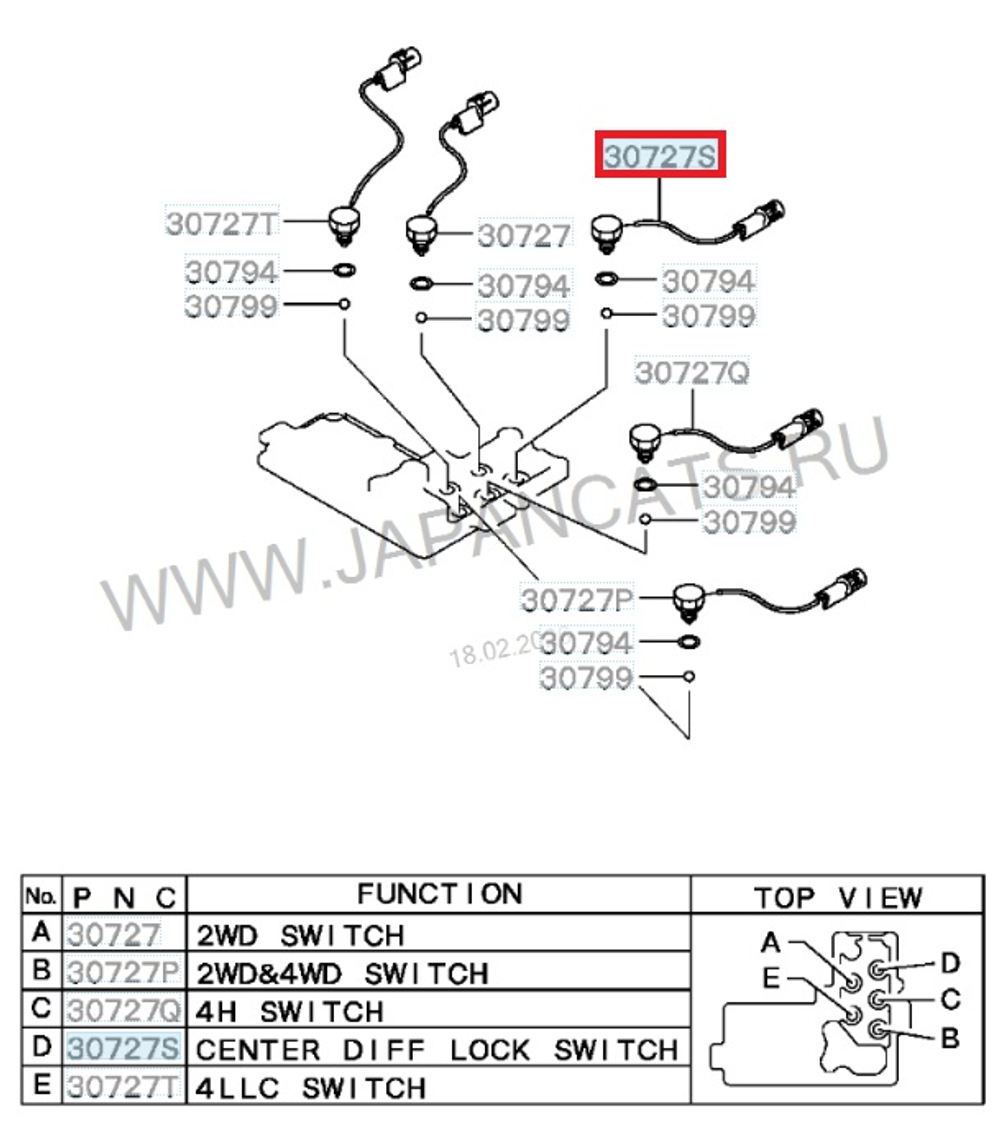Датчик положения раздатки Mitsubishi Pajero Montero / RVLT-MR580154