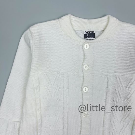 Комбинезон вязаный с шапочкой, Молочный