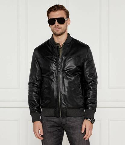 Кожаная куртка бомбер Hechter Paris - черный(55301-142425)