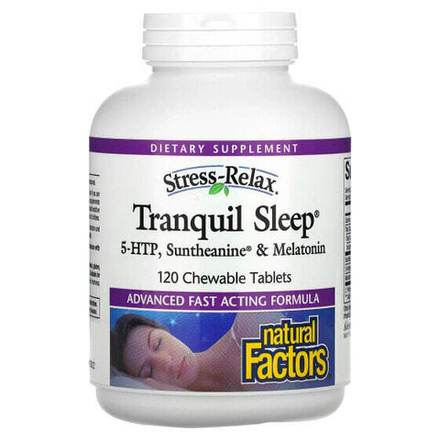 Для здорового сна Natural Factors, Tranquil Sleep, 120 Chewable Tablets