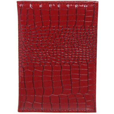 Обложка на паспорт «Классика» под крокодила, цвет красный
