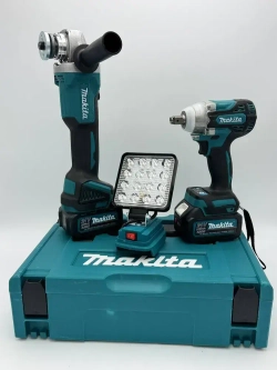 Набор аккумуляторных инструментов 3в1 Гайковерт / Винтоверт , УШМ / Болгарка , Фонарь Бесщеточный