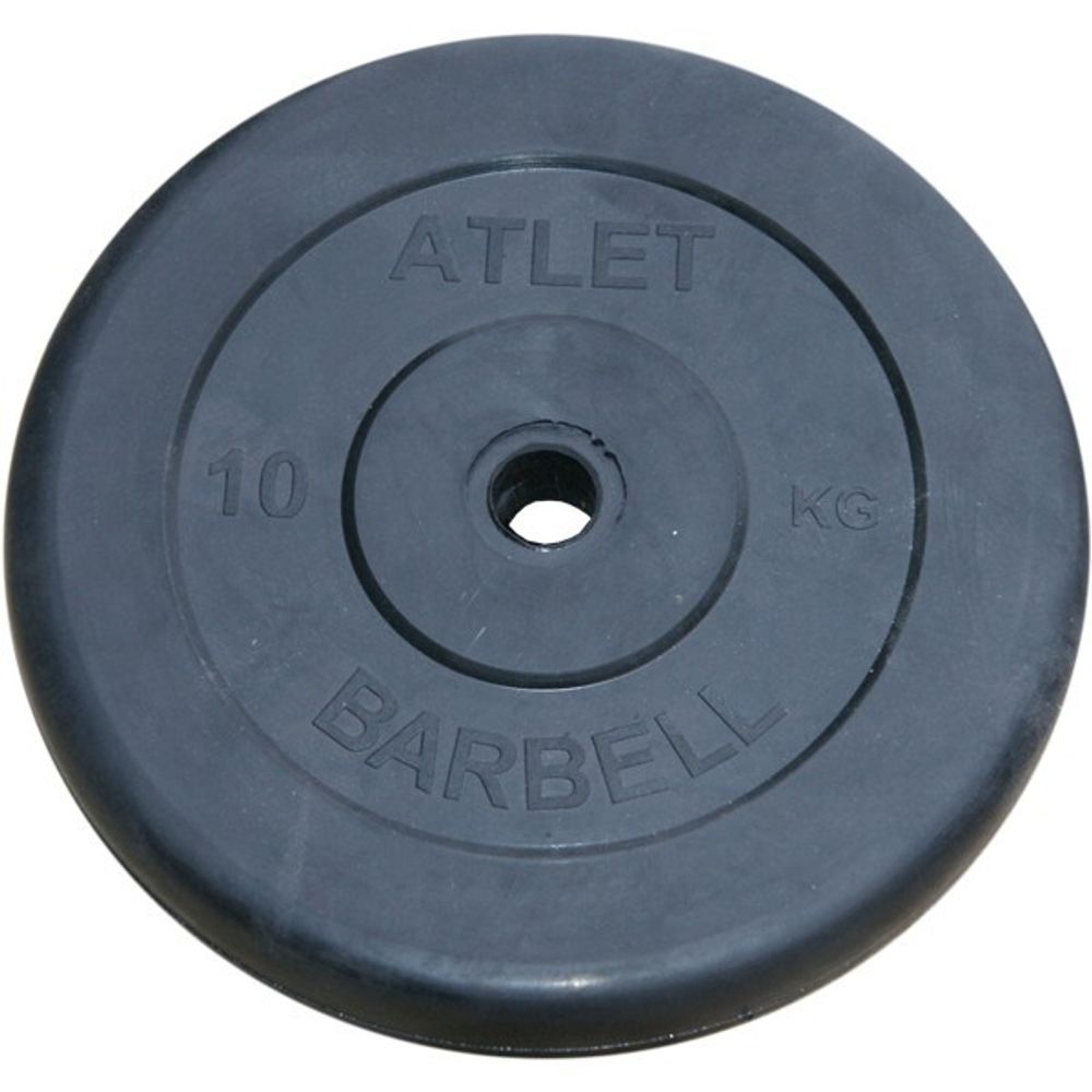 Диск обрезиненный BARBELL ATLET 10 кг / ⌀ 26 мм