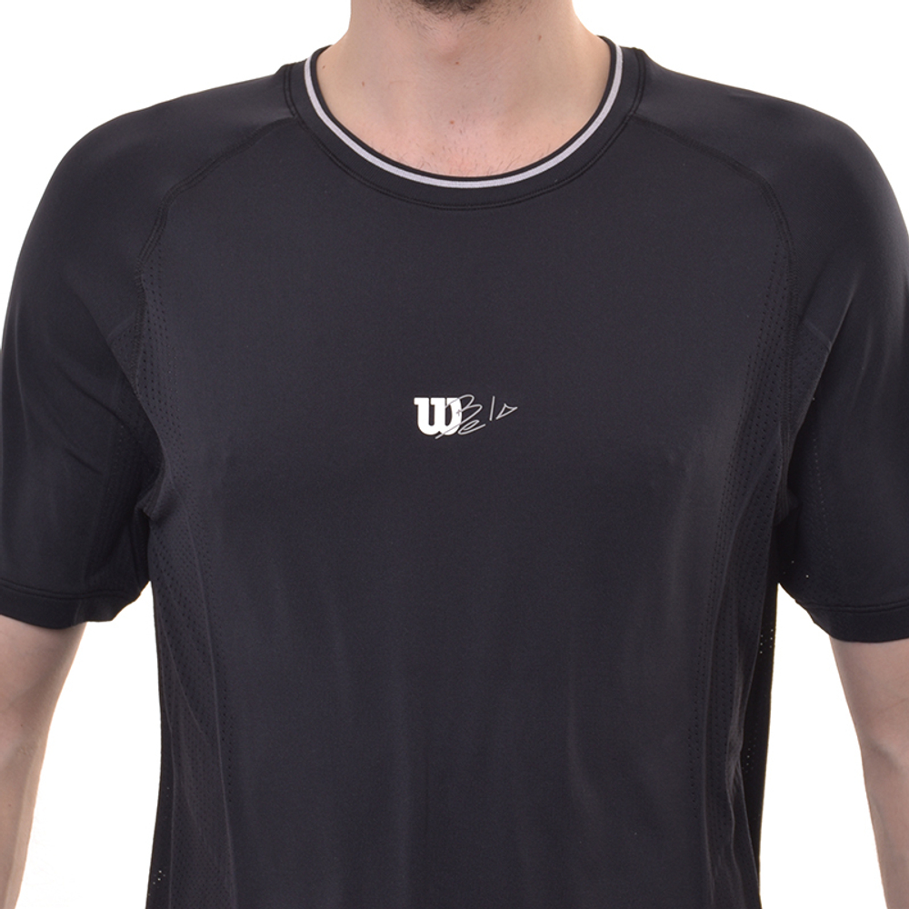 Мужская теннисная футболка Wilson Players Seamless Crew 2.0 - black