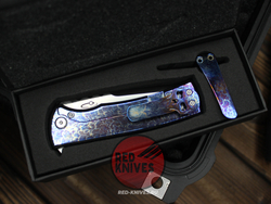 Нож CHAVES KNIVES 229 REDENCION KICKSTOP FLIPPER "Огненный" Титан