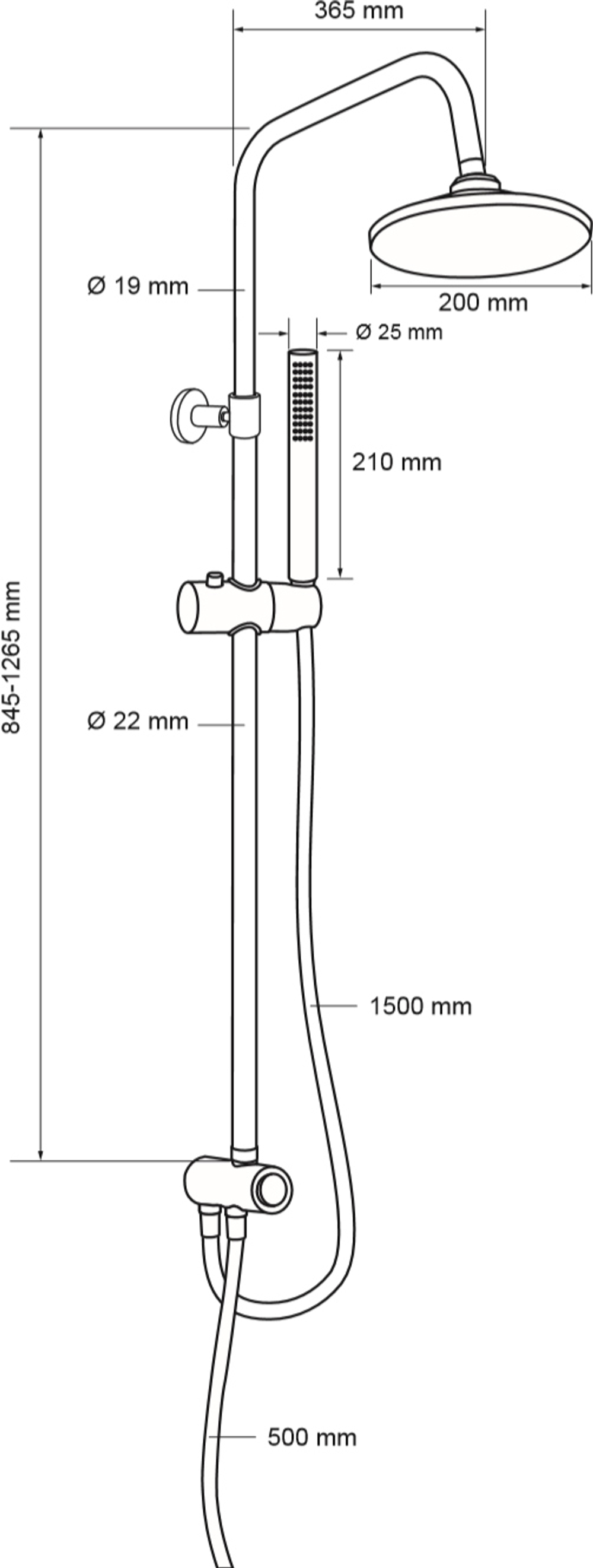 Душевая стойка Aquanet Practic R AF100-70-R-C