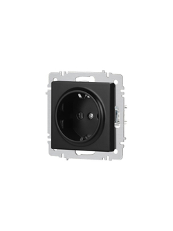 Розетка 1-м СП Accent 6-202-05 16А IP20 250В 2P+E Schuko антрацит Intro Б0063693