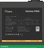 Блок питания Ocypus Gamma P850 BK 850W (Gamma-P850-W1HDBK024X-EU)