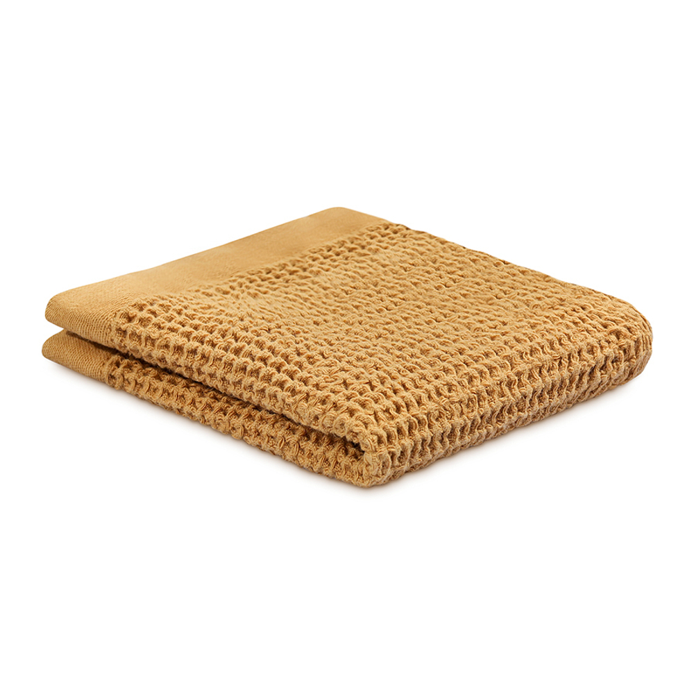 Полотенце для лица из умягченной вафли цвета охры из коллекции essential, 30x30 см