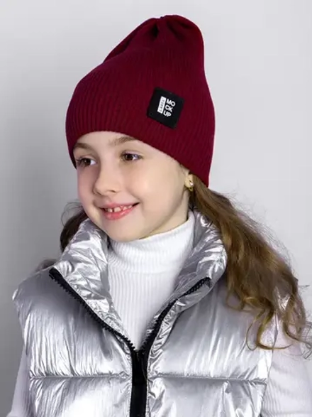 Красная шапка детская бини на осень