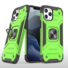 Противоударный чехол Strong Armour Case с кольцом для iPhone 12 Pro (Салатовый)