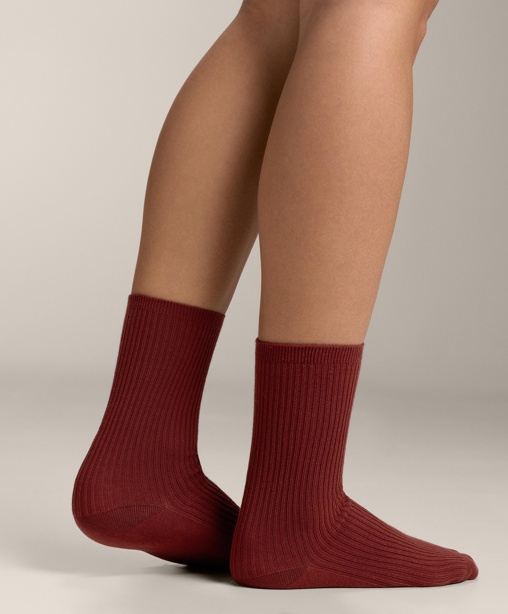 OYSHO Пять пар классических носков с хлопком, террактовый