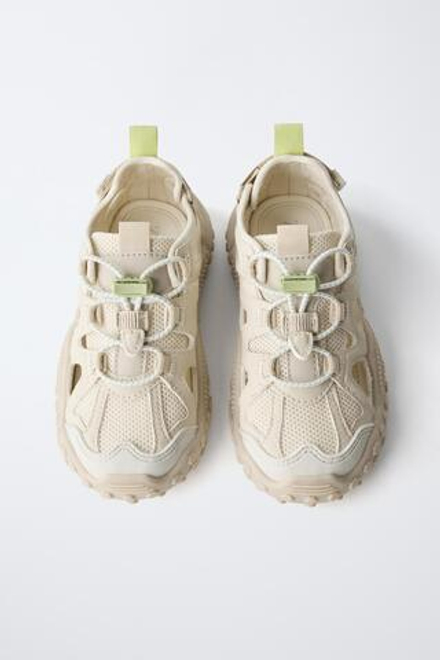 ZARA BAREFOOT КРОССОВКИ С ВЫРЕЗАМИ, ЭКРЮ
