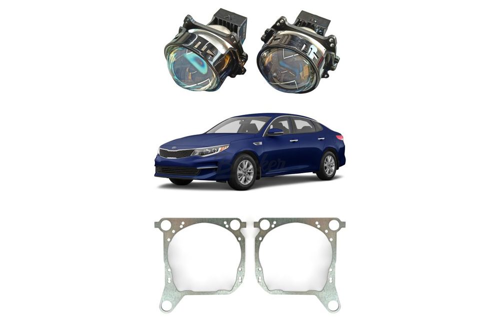 Комплект для замены штатных линз Kia Optima 4 дорестайлинг 2015-2018 галоген