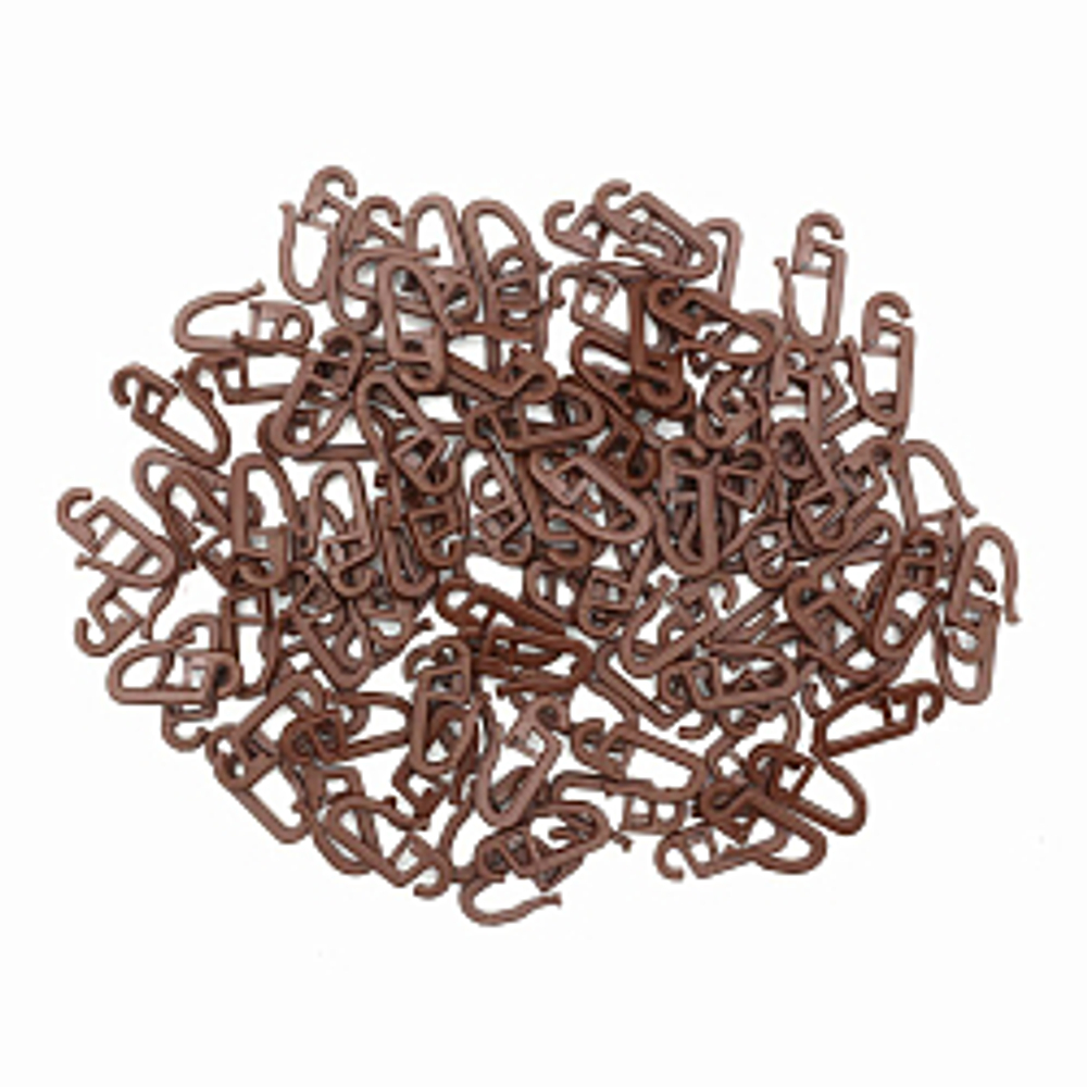 Крючок шторный h-26мм пластик, коричневый, 100 шт