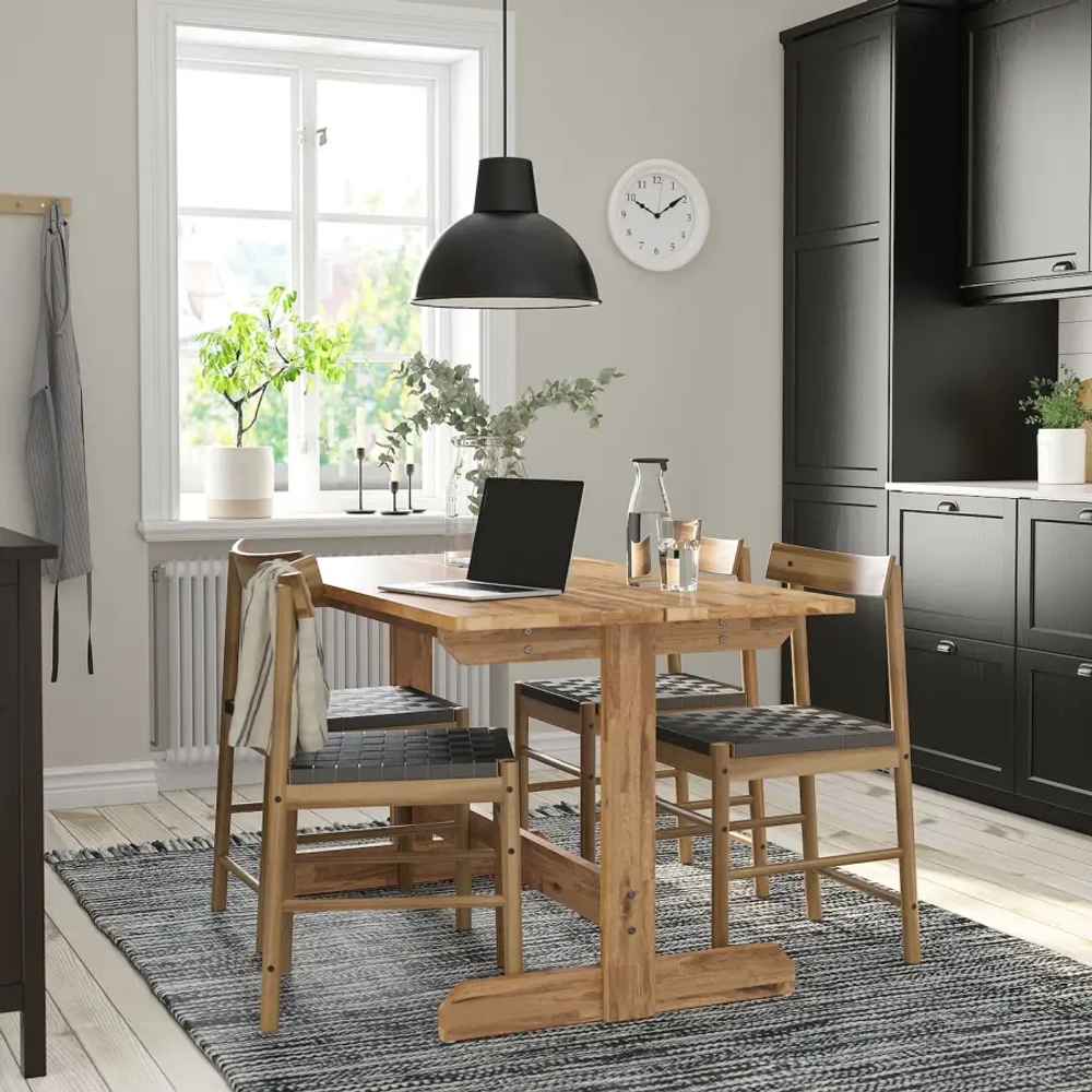 Обеденный набор - NACKANÄS IKEA/ НАККАНАС ИКЕА, 140х76х75 см, коричневый