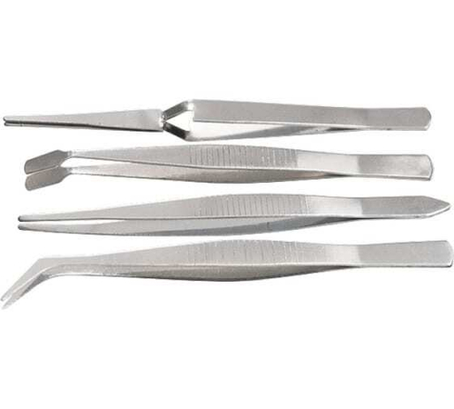 НАБОР ПИНЦЕТОВ ИЗ НЕРЖАВЕЮЩЕЙ СТАЛИ 4ШТ 914845