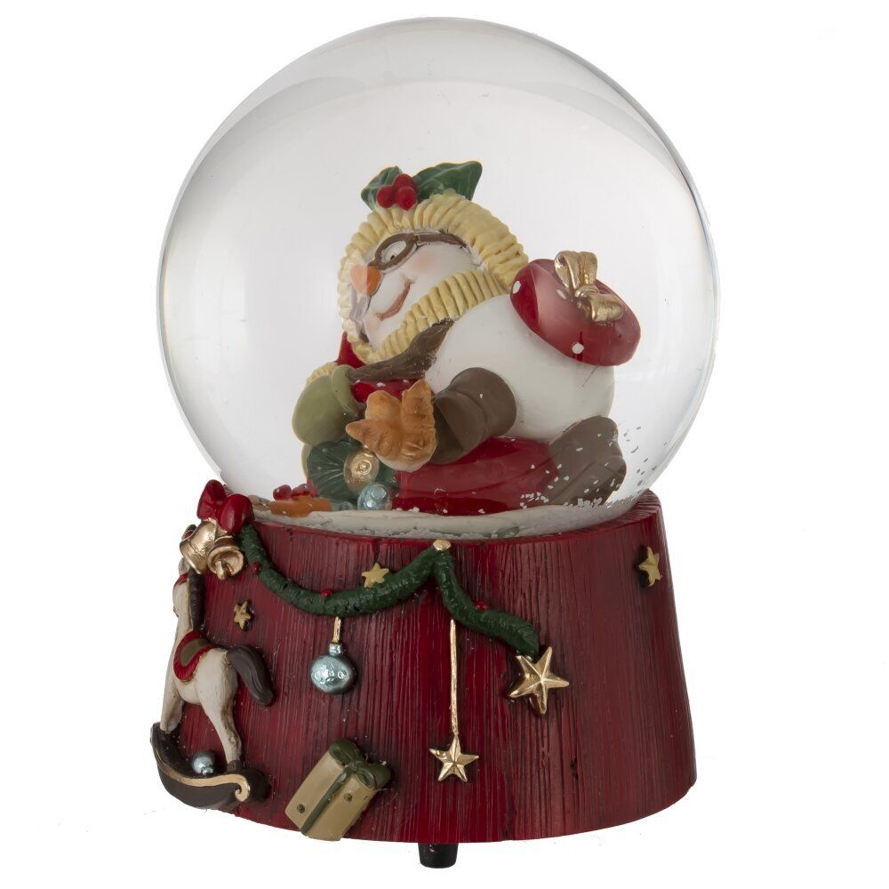 GAEM Фигурка декоративная "Снеговик" в стекл шаре (ключ,муз), D 10 см, L10 W10 H14 см