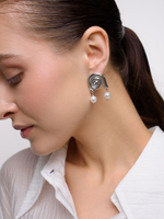 Серьги "Shell double ball" Silver