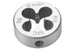 Круглая ручная плашка для нарезания метрической резьбы Зубр "МАСТЕР" М8x1,25 4-28022-08-1.25