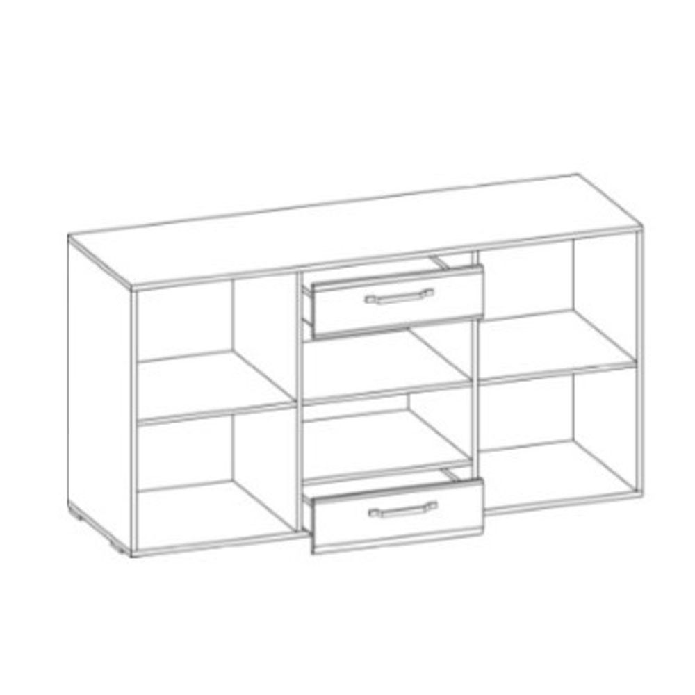 Комод Асти АКМ 1500.1 (дуб бунратти/белый глянец), ЛДСП, ДСВ Мебель