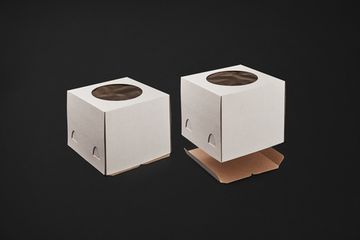 Короб с окном  24 х 24 х 22 см с окном для тортов до 3 кг