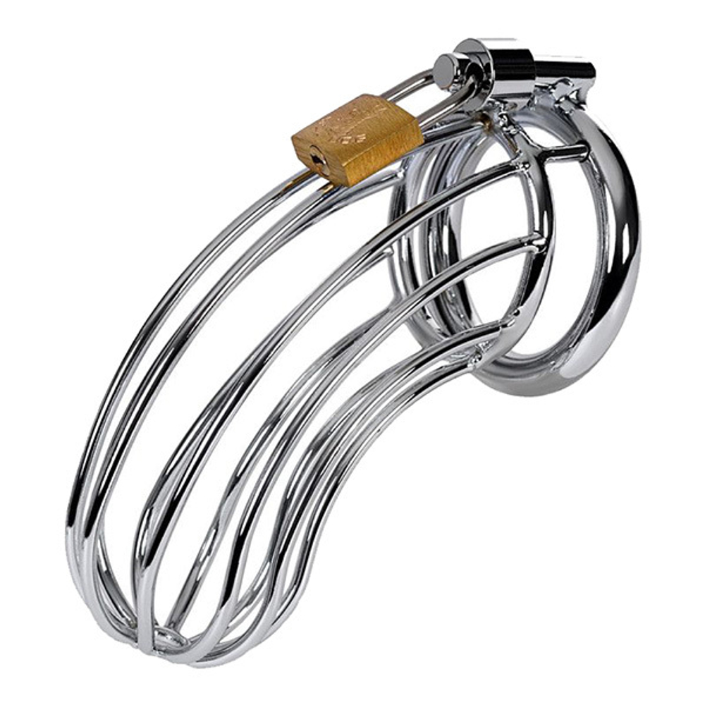 Серебристый пояс верности на замочке ToyFa Metal 717203