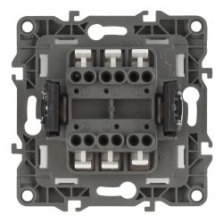 12-1104-03 ЭРА Выключатель двойной, 10АХ-250В, IP20, Эра12, алюминий