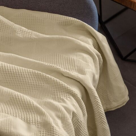 Плед хлопковый фисташковый 180*190 см