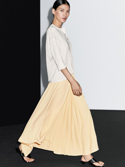 Massimo Dutti Юбка асимметричного кроя в складку, желтый