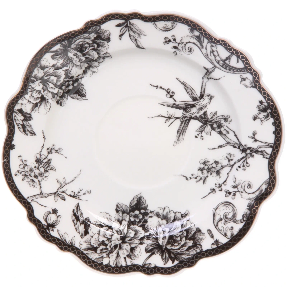 Чайная пара «Эдем» (кружка 250мл, блюдце,ложка) серая