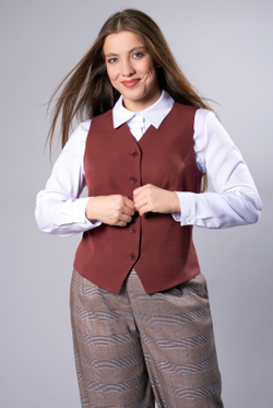 Жилет с подкладом 3433ВЕ, корич кирпич #89ККи063433ВЕ