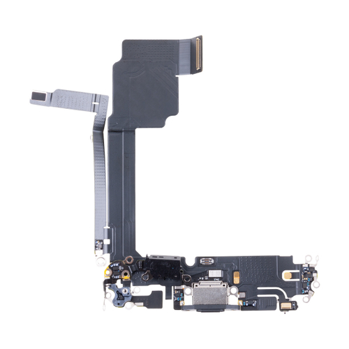 Шлейф для Apple iPhone 15 Pro Max на системный разъем/микрофон Черный - Премиум