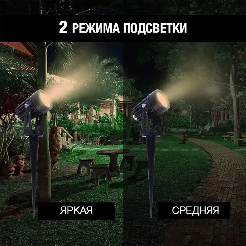Садовый светильник на солнечном аккумуляторе / подсветка для сада (белый свет)